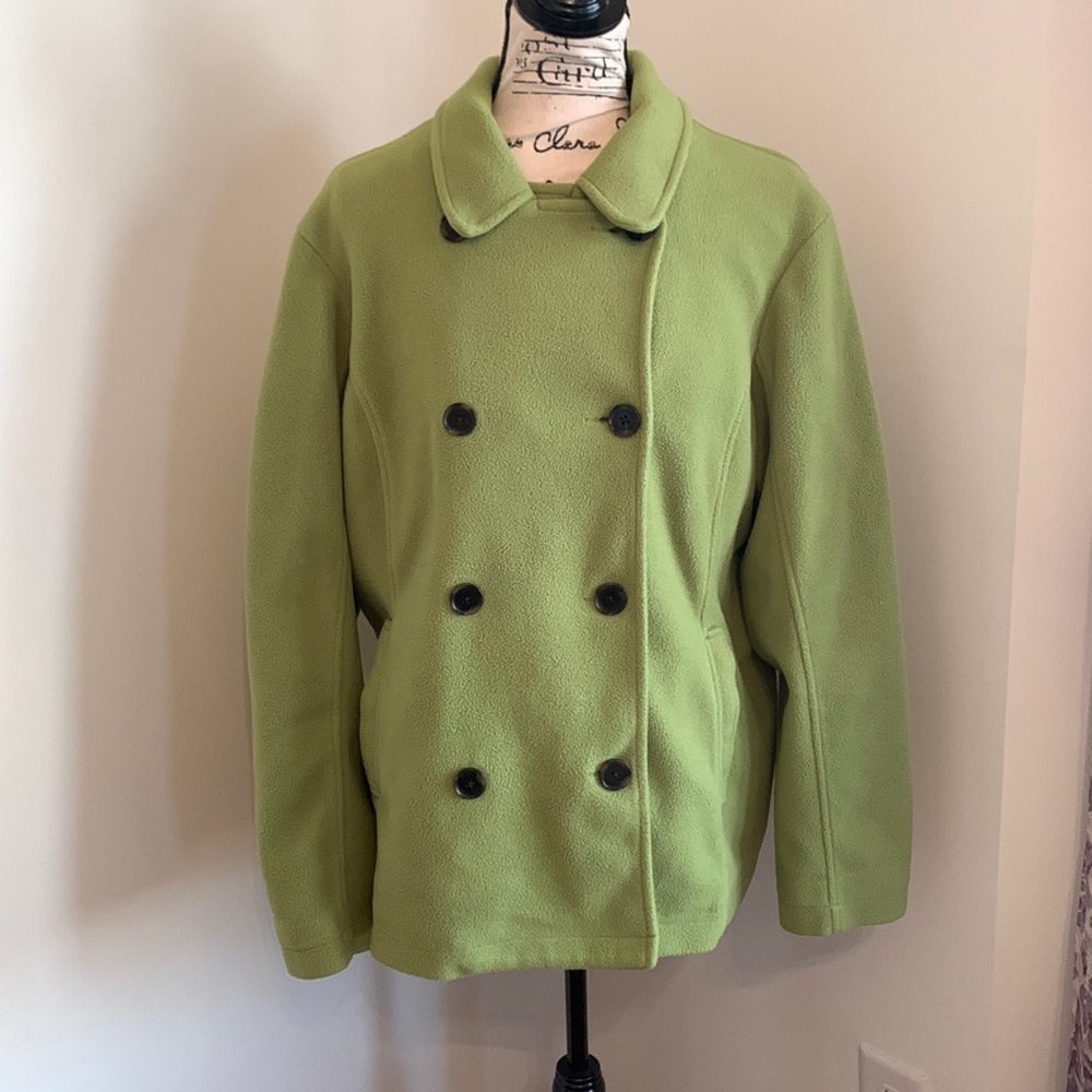 Lands’ End Peacoat (Lime Green)